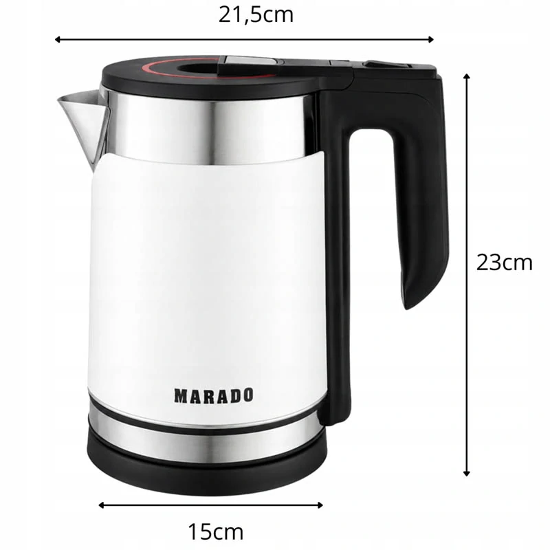 Rýchlovarná kanvica Marado 2,3 l 1500 W biela