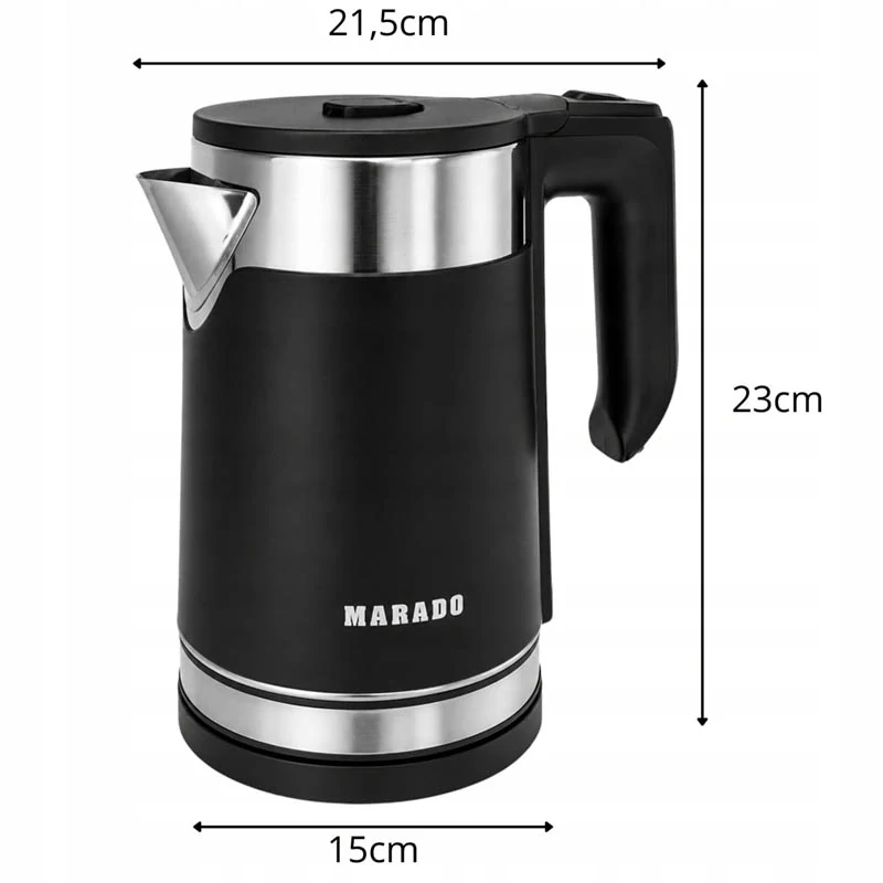 Rýchlovarná kanvica Marado 2,3 l 1500 W čierna