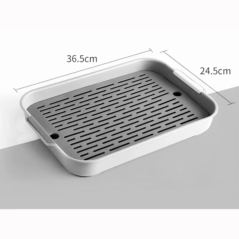 Dvojvrstvová kuchynská tácka s odkvapkávacou vložkou 36,5 × 24,5 cm