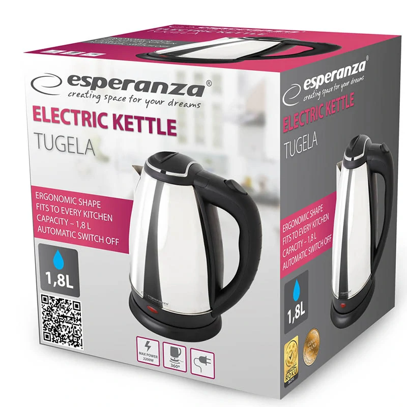 Rýchlovarná kanvica Esperanza TUGELA 1,8 L inox