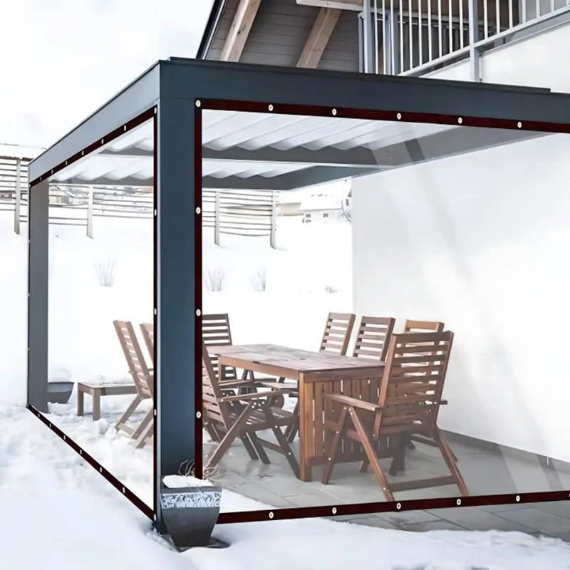 Priehľadná ochranná plachta 2 × 4 m s montážnymi okami