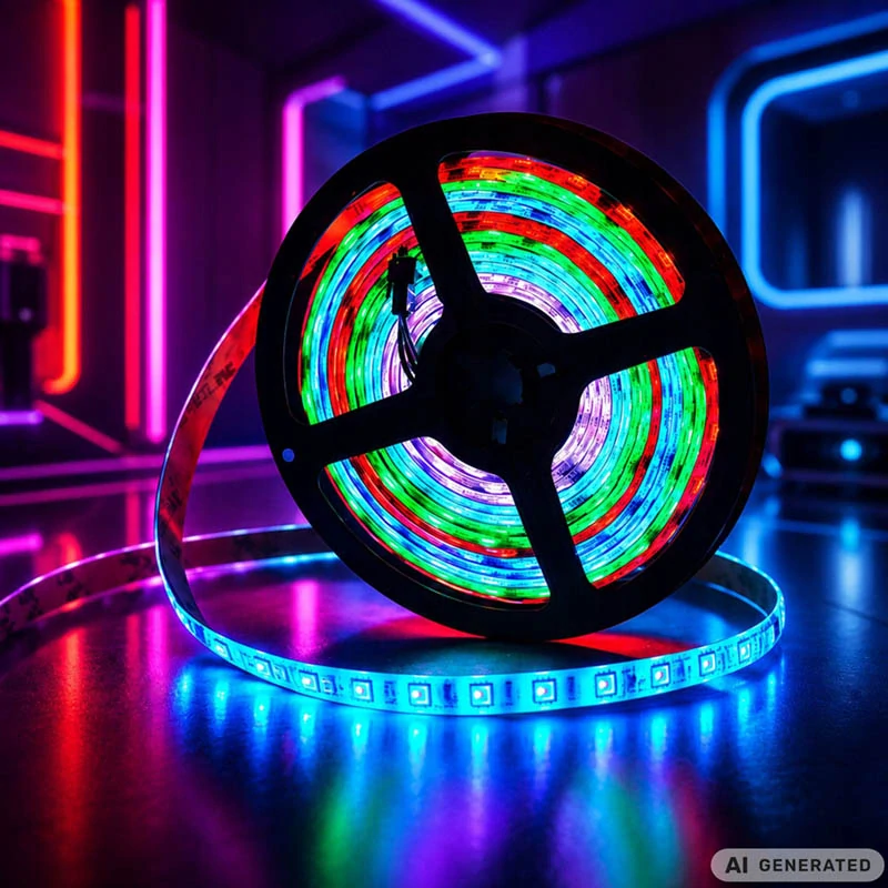 RGB LED pás 10 m 2835, 12 V, s aplikáciou, ovládačom a Music Sync