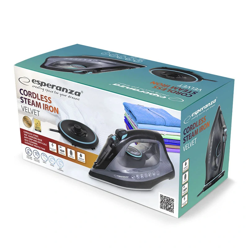 Bezdrôtová naparovacia žehlička Esperanza VELVET CERAMIC 2600 W
