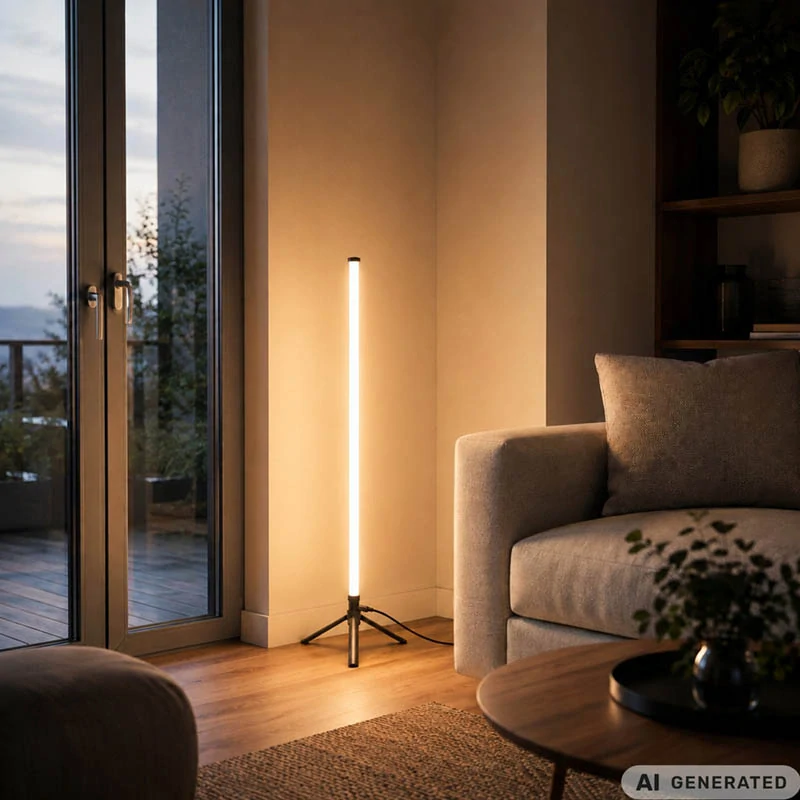 Rohová stojaca RGB LED lampa 114 cm s aplikáciou a diaľkovým ovládaním