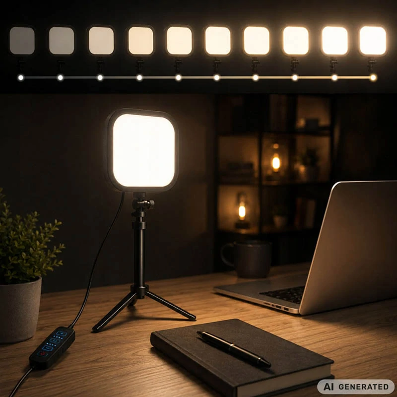 LED panelové svetlo 23 × 23 cm na natáčanie, fotenie a make-up