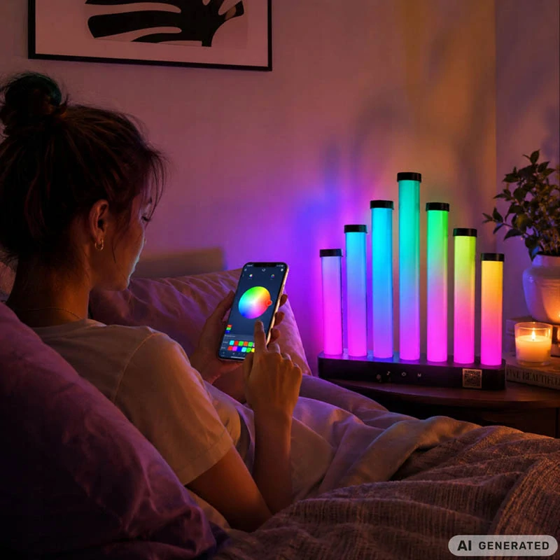 RGB LED Equalizer lampa so 7 stĺpcami, Music Sync a aplikáciou