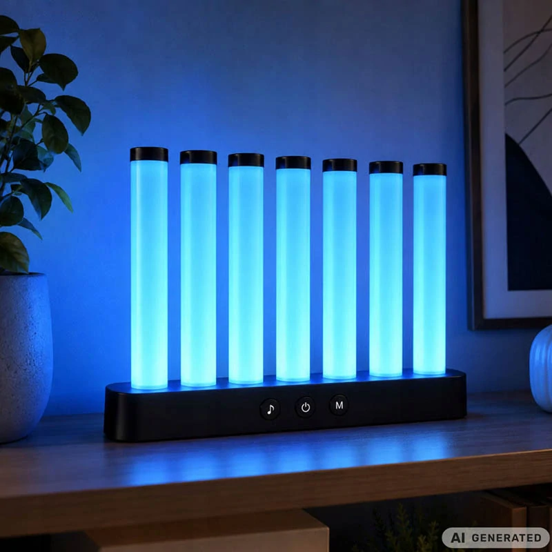 Hudobná RGB LED lampa Equalizer so 7 svetelnými stĺpcami