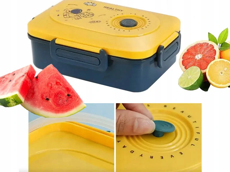 Lunch box s priehradkami a príborom na desiatu aj obed zelený