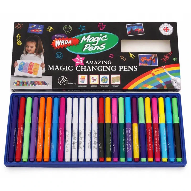 Magické fixky meniace farbu 25 ks pre deti na kreslenie a kreatívne tvorenie