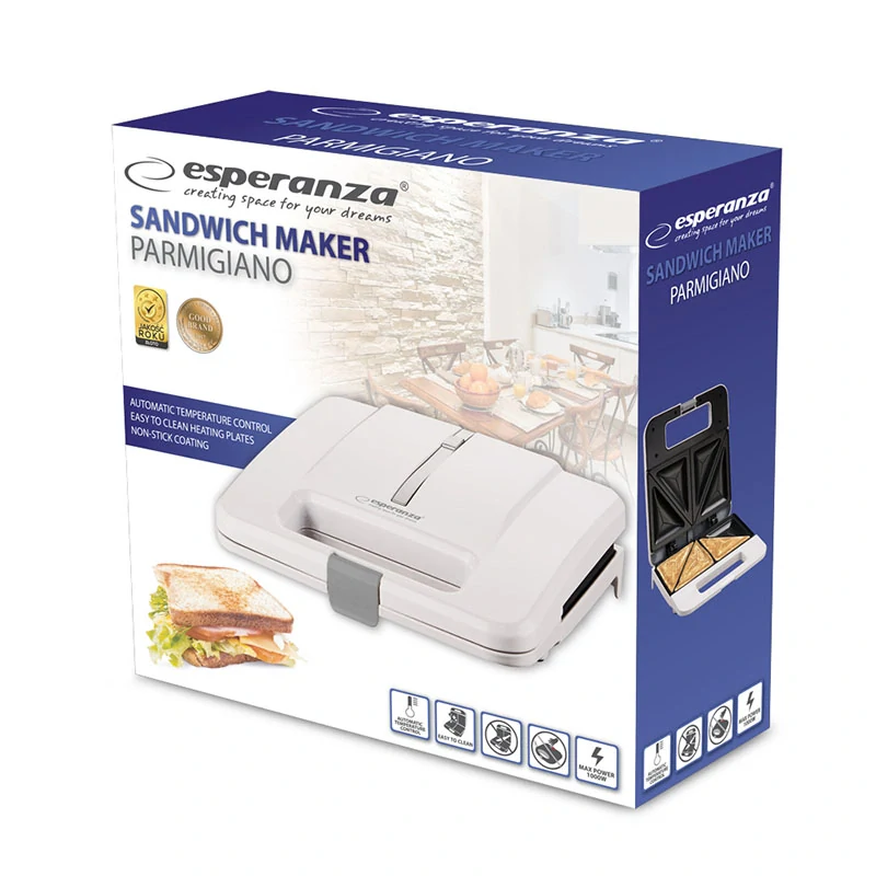 Sendvičovač Esperanza PARMIGIANO 1000 W biely