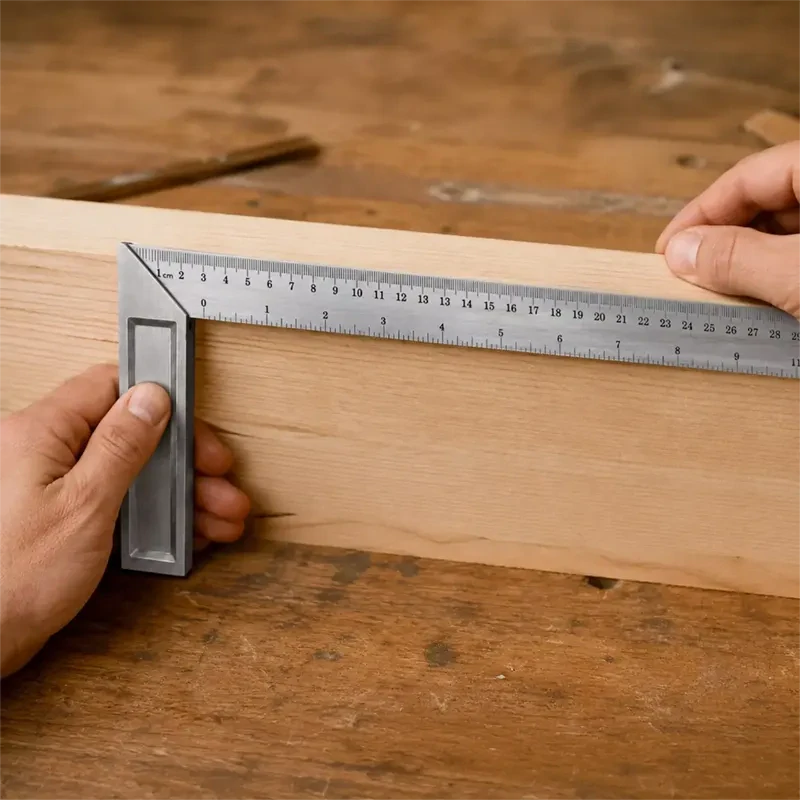 Hliníkový stolársky uholník 30 cm s meracou stupnicou