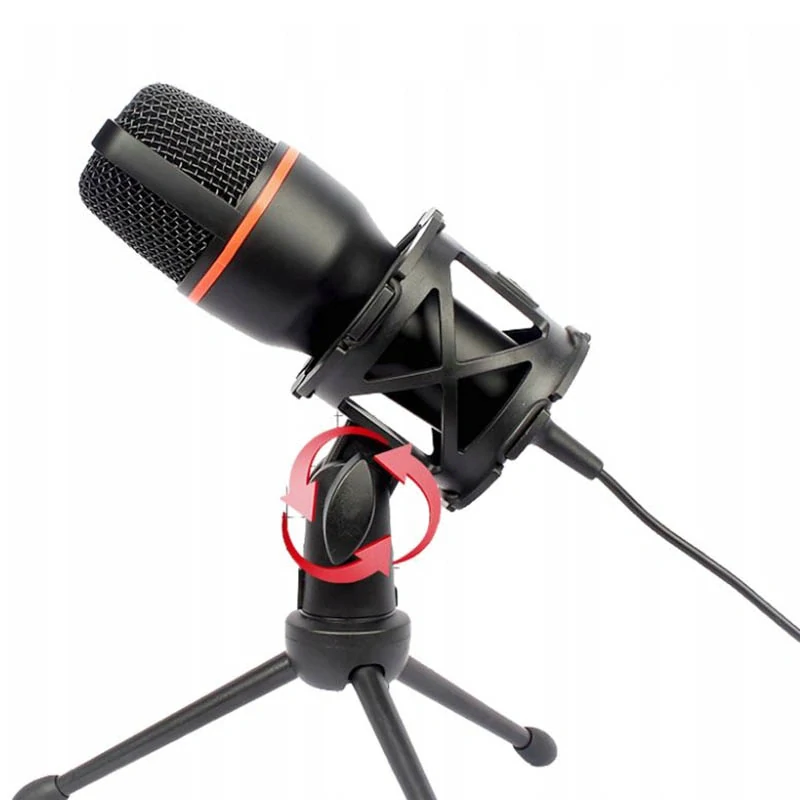 USB štúdiový mikrofón s RGB podsvietením, statívom a pop filtrom