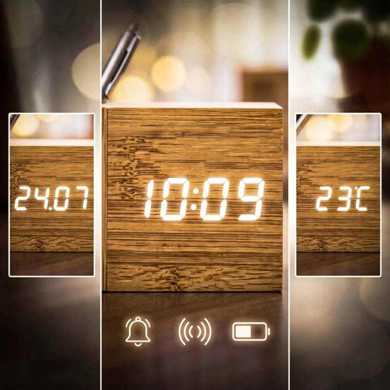 Digitálny LED budík s organizérom na perá
