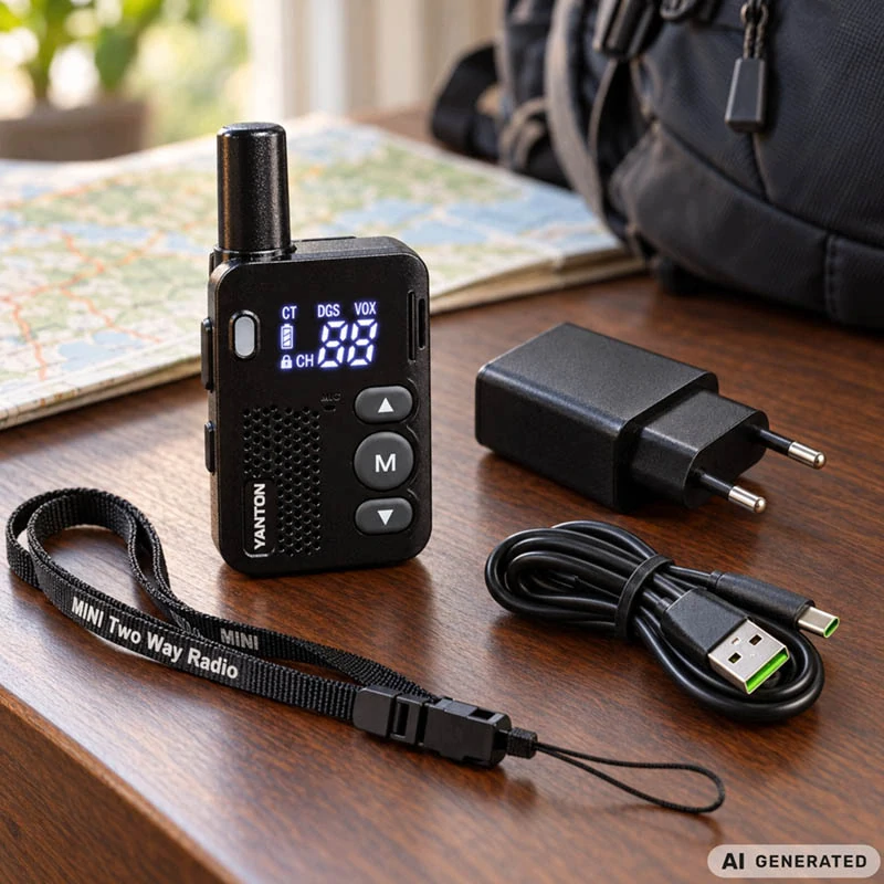 Mini vysielačka Walkie-Talkie T59 2 W – 16 kanálov, USB-C