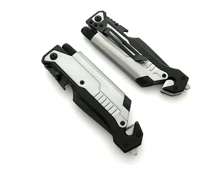 Záchranársky vreckový nôž 3v1 Kandar Flashlight Fire starter N53