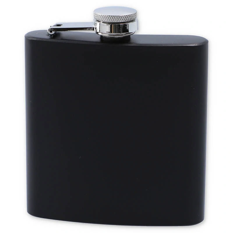 Ploskačka čierna 180ml s gravírovaním textu