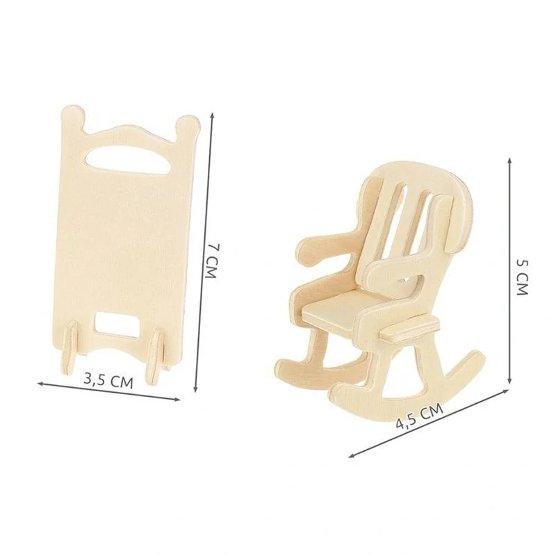 Sadá dreveného nábytku pre bábiky 34 kusov