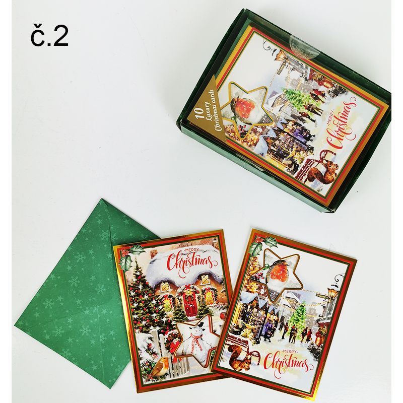 Sada Vianočných pohľadníc s obálkami 10ks