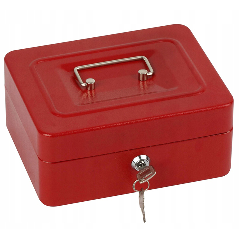 Trezor kovový 15 x 12 x 8cm červený