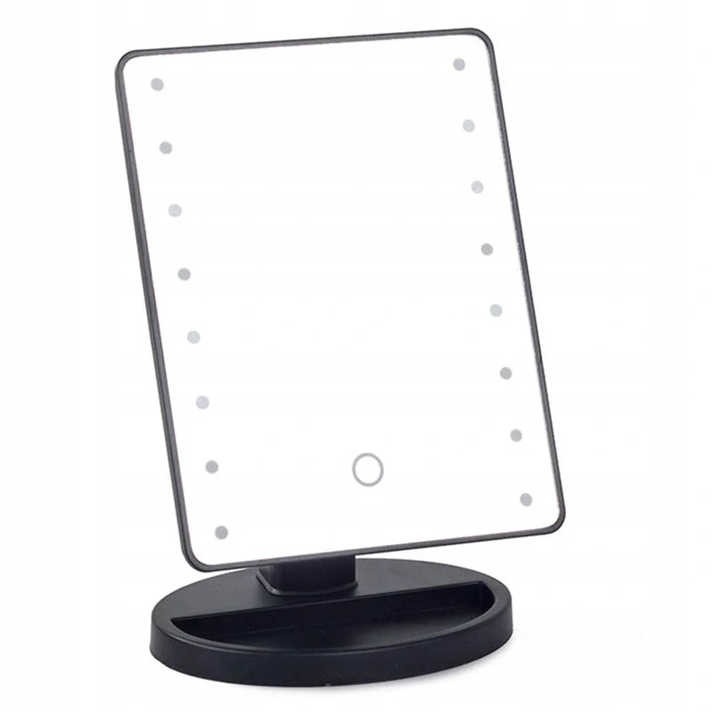 Zrkadlo kozmetické 16x LED 180° čierne