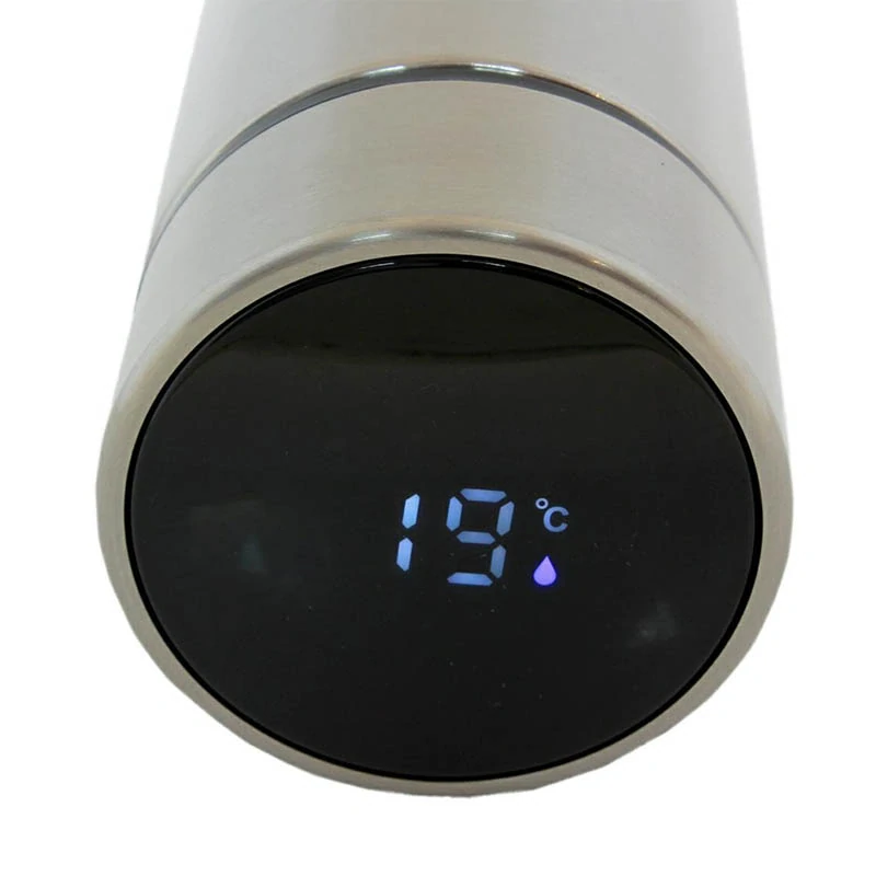 Inteligentný termohrnček s displejom 500ml strieborný