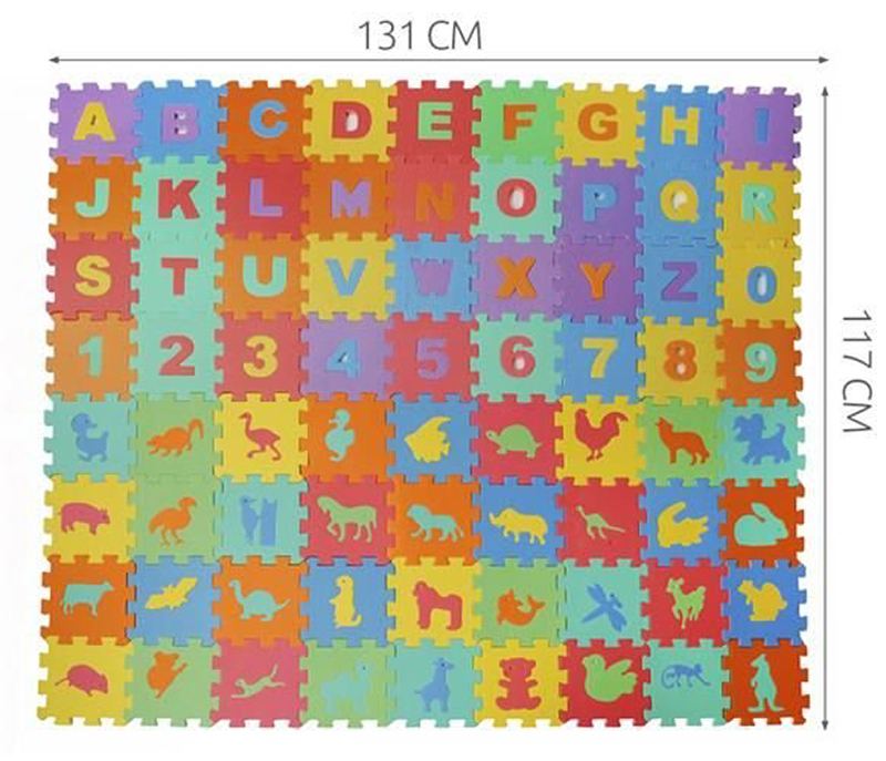 Puzzle penové 131x117cm 72 dielikov