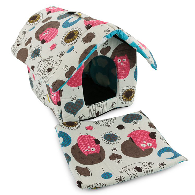 Búda pre psa a mačku rozmer Sova ružová L