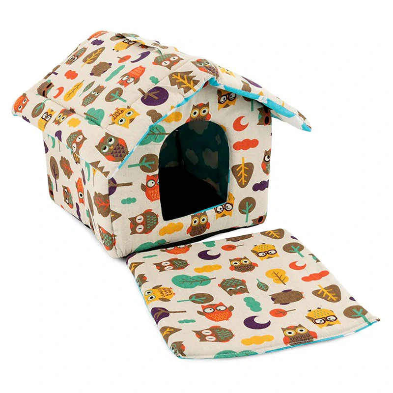 Búda pre psa a mačku rozmer Sova hnedá XL