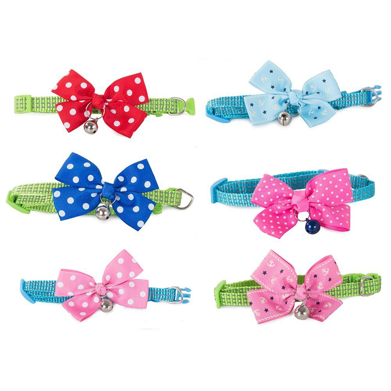 Obojok s mašľou a zvončekom šírka 1 cm