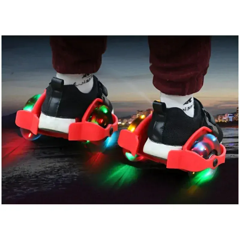 Svietiace kolieska na topánky LED čierne