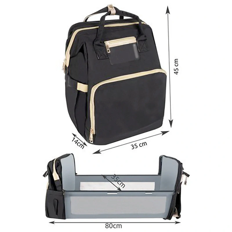 Kabelka pre mamičky s prebaľovacím pultom čierna