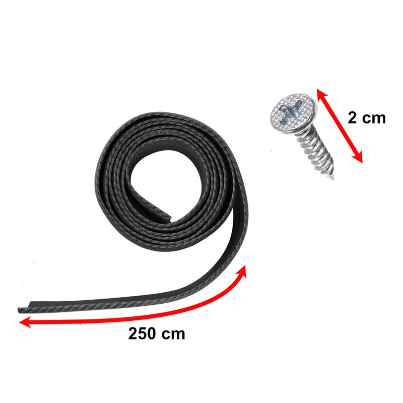 Univerzálna ochranná lišta – spojler na nárazník 5D karbón čierna 5 cm × 250 cm