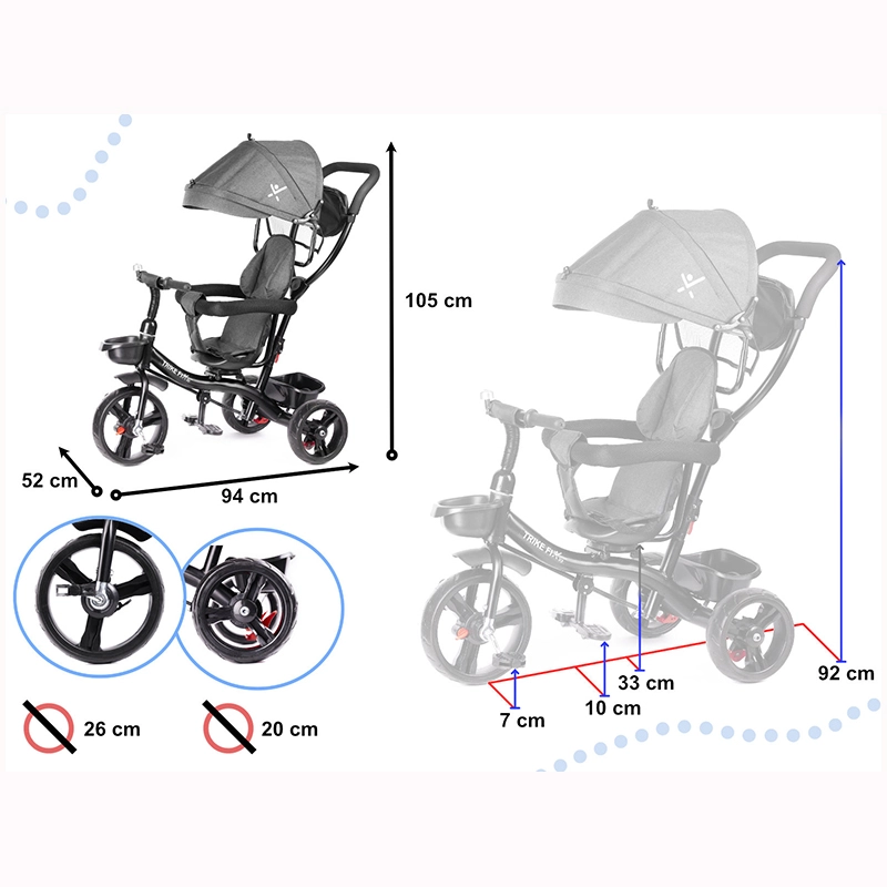 Trike Fix Lite - Trojkolka sivá