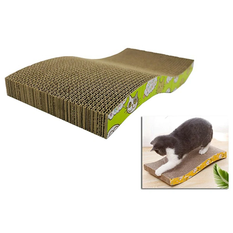 Horizontálne mačacie škrabadlo v tvare vlny