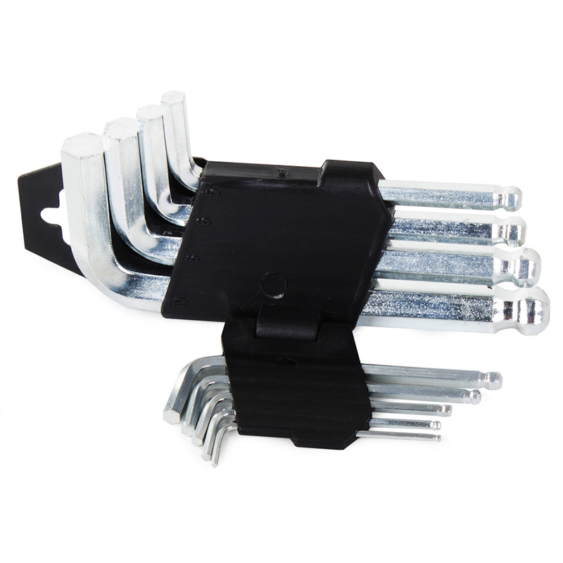 Sada imbusových kľúčov s guličkou 1,5-10mm (krátke 9ks)