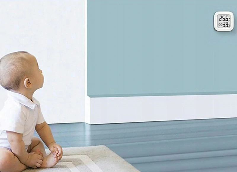 Izbový teplomer s vlhkomerom biely