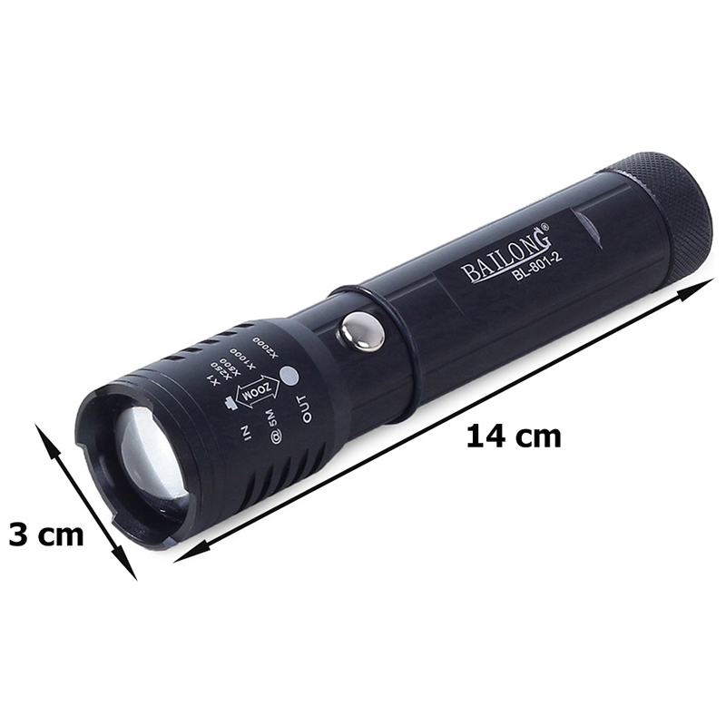 BAILONG BL-801-2 - Baterka taktická s UV LED diódou