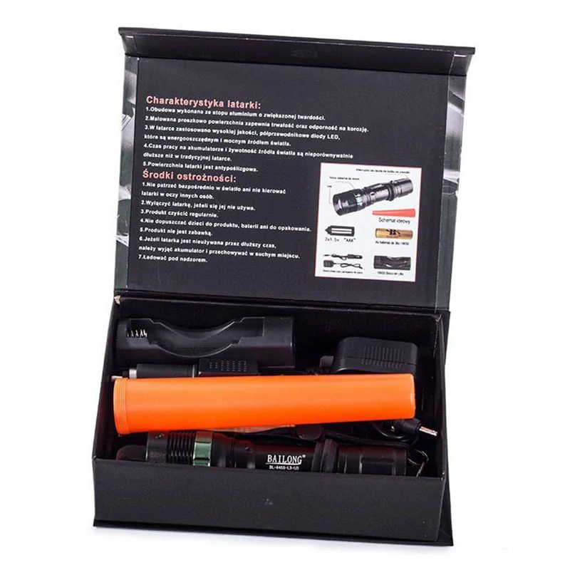 LED baterka Bailong XML-T6 zoom