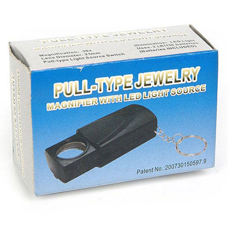 Vrecková lupa 30x 21mm LED