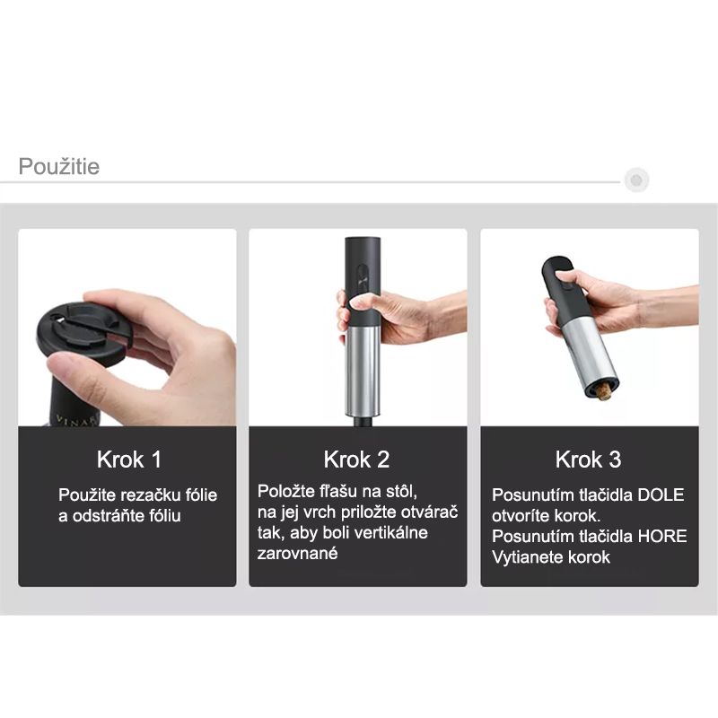 Luvan Elektrický otvárač na víno KB1 na batérie