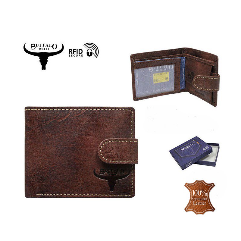 Mini peňaženka kožená BUFFALO WILD N1183L-HP Rust