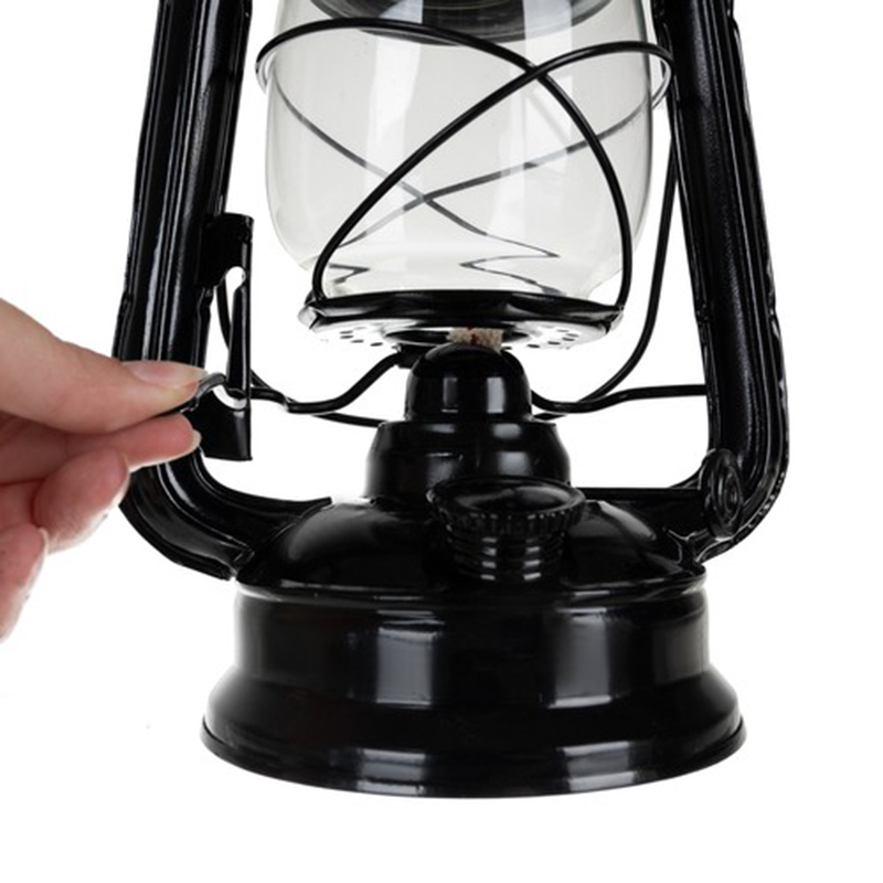 Petrolejová lampa 24cm čierna