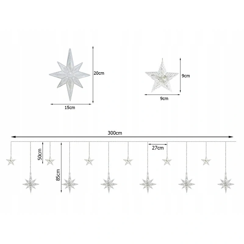 Svetelná USB girlanda hviezdičky – 138 LED