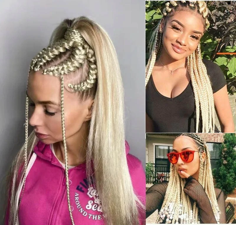 Syntetické vlasy - Vrkoč blond 60cm