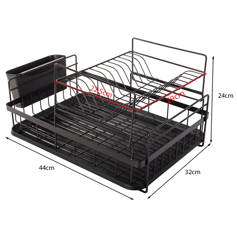 Odkvapkávač kovový dvojposchodový s táckou 32x44x24cm