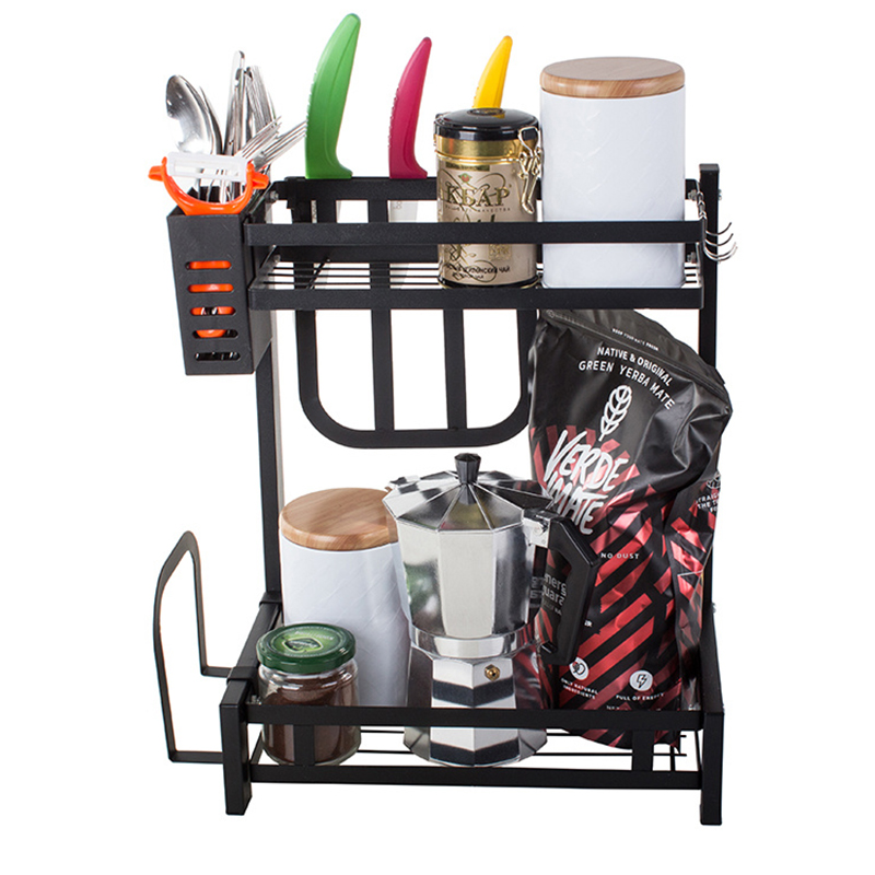 Kuchynský organizér kovový dvojposchodový