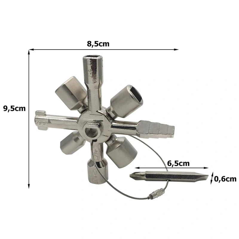 Univerzálny kľúč na bezpečnostné skrinky 10v1