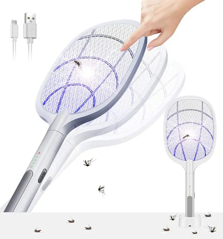 Elektronická UV plácačka na muchy, ovady, komáre zelená