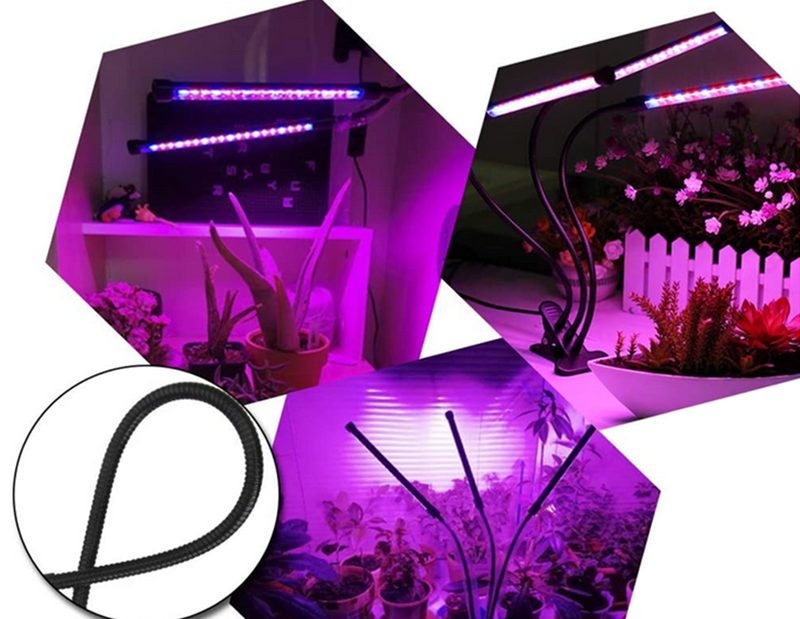 Dvojramenná lampa 40 LED na podporu rastu rastlín s časovačom