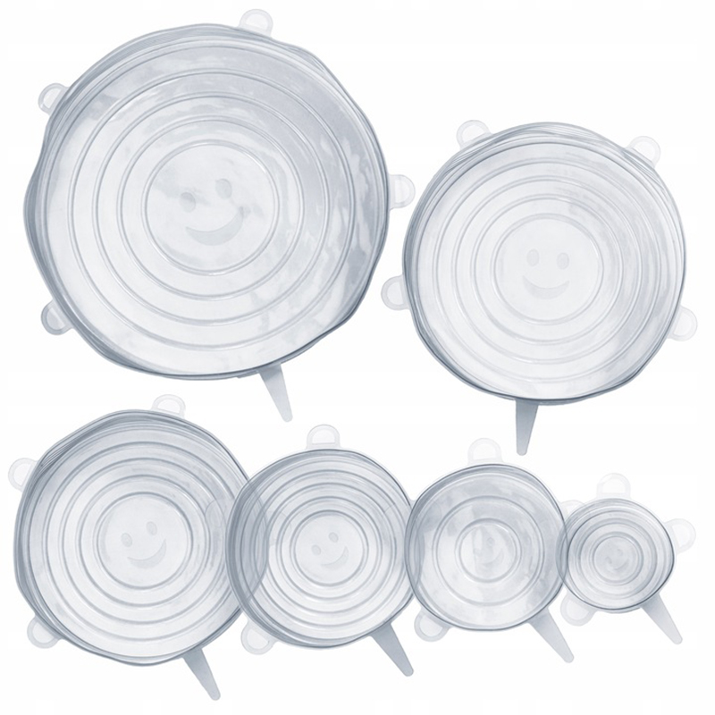 Sada silikónových vrchnákov na dózy 6ks